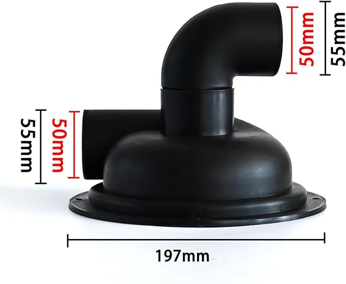 Vacuum Dust Separator Cyclone Cover with Elbow Chipboard, Black