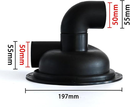 Vacuum Dust Separator Cyclone Cover with Elbow Chipboard, Black