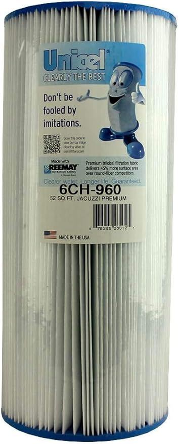 Unicel 6CH-960 52 Square Foot Media Replacement Hot Tub Spa Filter Cartridge with 113 Pleats (6 Pack)