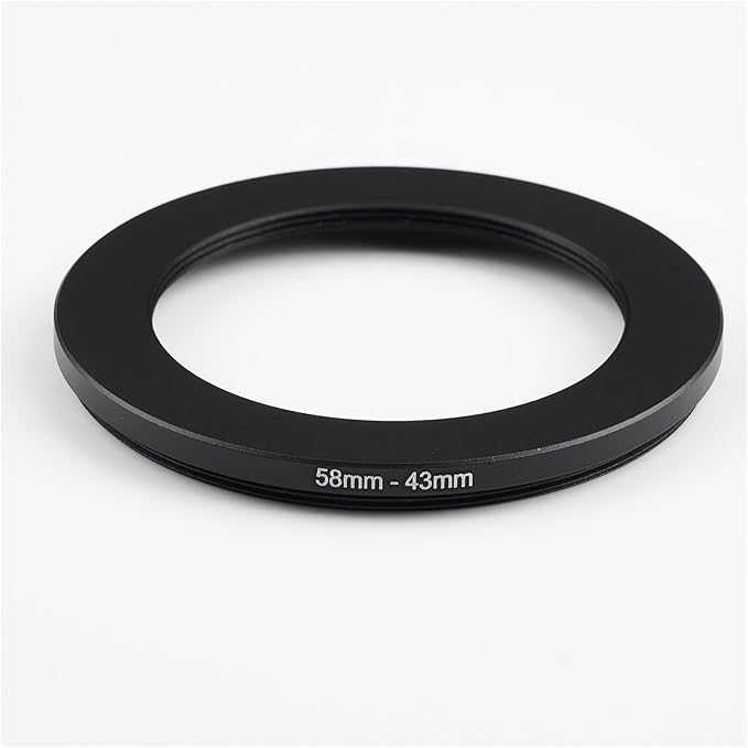 58mm to 43mm Step-Down Ring Filter Adapter,for All Brands UV ND CPL, Metal Ring Step-Down Rings Adapter Filter (58mm-43mm)
