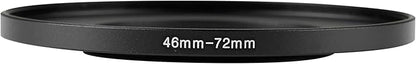 46-72mm Metal Step-Up Ring Adapter Compatible with Mirrorless Cameras DSLR Lens, UV CPL ND Filter Thread Converter, Black