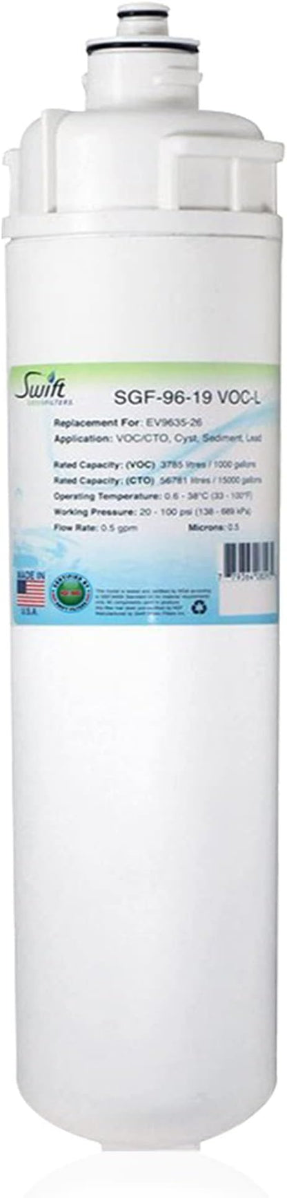Swift Green Filters SGF-96-19 VOC-L Replacement water filter for Everpure EV9635-26, EP25, EP15 (3 Pack)