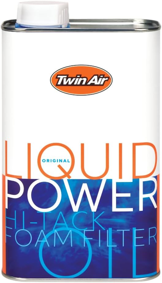 Liquid Power Air Filter Oil (1 Liter) - High Performance Blue Formula for Superior Dust Trapping, Waterproof Protection on Foam Filters for Motocross, Dirt Bikes, ATVs, & Powersports Engines