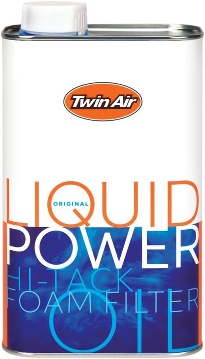 Liquid Power Air Filter Oil (1 Liter) - High Performance Blue Formula for Superior Dust Trapping, Waterproof Protection on Foam Filters for Motocross, Dirt Bikes, ATVs, & Powersports Engines