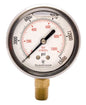 2-1/2" Oil Filled Pressure Gauge - Stainless Steel Case, Brass, 1/4" NPT, Lower Mount Connection, 0-15,000PSI