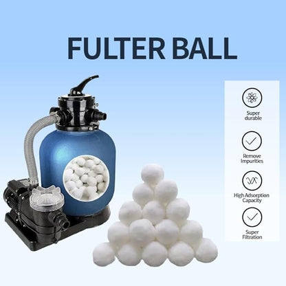 3 lbs Pool Filter Ball, for Swimming Pool Sand Filter, Lightweight Reusable Eco-Friendly Fiber Filter Ball, Replaces 100 lbs Pool Filter Sand (3 lbs)