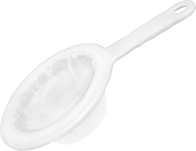Quacc Nylon Fine Mesh Strainer Plastic Net Strainer 200 Mesh Kitchen Sieve Filter with Handle Hook Food Filter for Tea, Coffee, Nut Milk, Juice