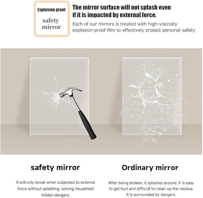 JSLJDM 500X500 mm Illuminated Backlit LED Bathroom Mirror, Wall Mounted Multifunction Bathroom Vanity Mirror with Lights and Demister Pad, Energy-Saving Illuminated Smart Mirror 50cm/19.8in Gold