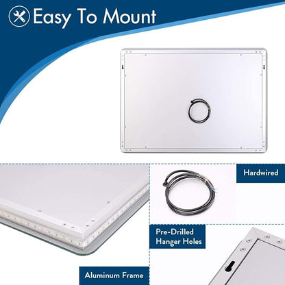 Illuminated LED Bathroom Mirror, Wall Mounted Backlit Makeup Vanity Mirror with Demister Pad and Touch Sensor 3X Magnifying Compatible with Makeup Hairdressing Shaving Bathroom Mirror,Mirrors