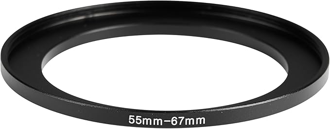 55-67mm Metal Step-Up/Down Ring Adapter Compatible with Mirrorless Cameras DSLR Lens, UV CPL ND Filter Thread Converter, Black