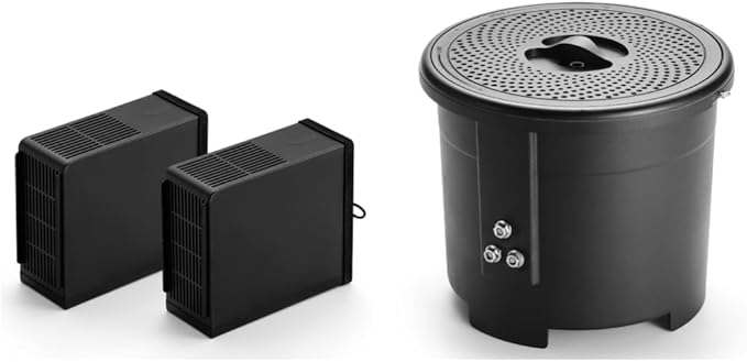 Airthereal Bundle | 2-Pack Replacement Activated Carbon Filters and 1 Electric Kitchen Composter Bucket with Lid for R500 Revive Electric Kitchen Composter