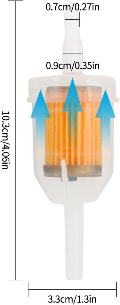 5/16 & 1/4 Inline Magnetic Fuel Filter for Lawn Mower, Small Engine, Kohler, John Deere, Kawasaki - High Flow Gas Filter with Magnet Replacement (12-Pack)