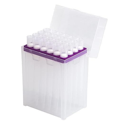 lab Pipette tip 10ML, Universal, Autoclavable, with Filter, Clear, 24 Tips per Rack (T10ML-RSF-24)