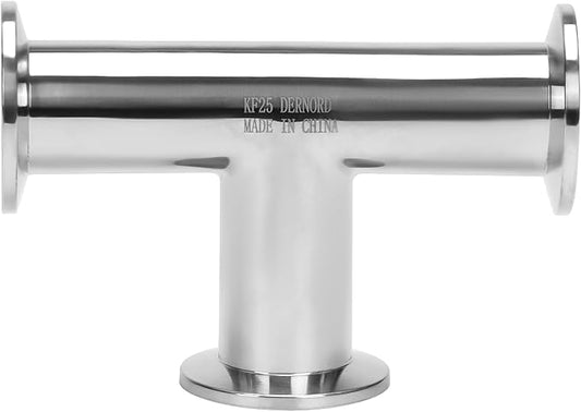 DERNORD KF-25 Tee 3 way Vacuum Fittings Stainless Steel 304 Pipe Fittings