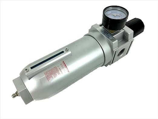 FR926N 3/4" Industrial Pressure Regulator/Particulate Filter Water Trap Manual Drain - for Compressed Air Treatment - Air Pressure Regulators Combo - 160 CFM Flow Rate, 250 PSI Max Input, 11 oz
