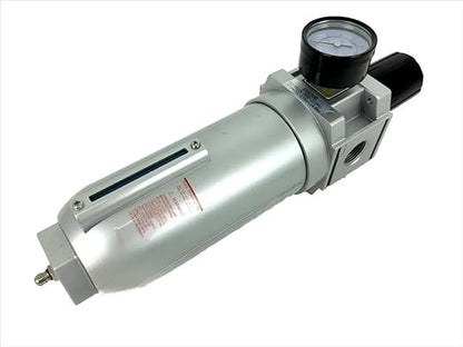 FR926N 3/4" Industrial Pressure Regulator/Particulate Filter Water Trap Manual Drain - for Compressed Air Treatment - Air Pressure Regulators Combo - 160 CFM Flow Rate, 250 PSI Max Input, 11 oz