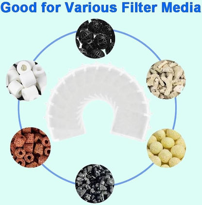 AQUANEAT Aquarium Filter Media Bags 15pcs Fish Tank Extra Fine 100 Micron Mesh Bags with Plastic Zipper for Activated Carbon (5.5" x 8")