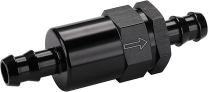 1/2" Billet Inline Fuel Filter 30 Micron Aluminum Black