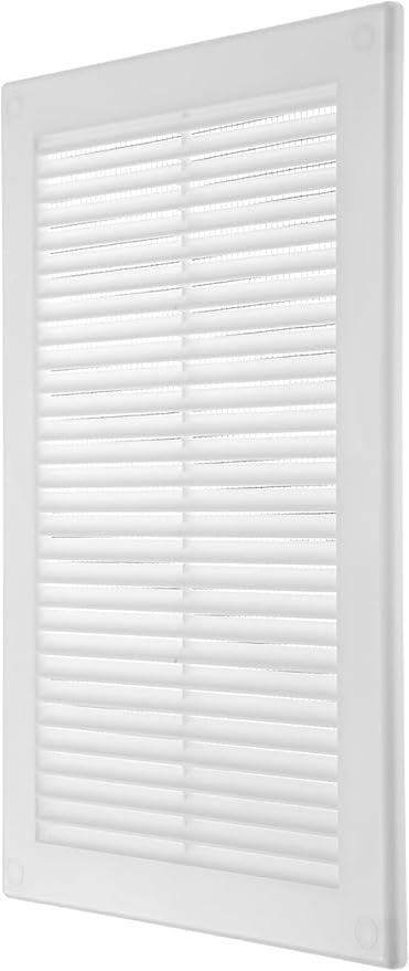 Vent Systems 8'' x 12'' Inch White Soffit Vent Cover - Pack of 100 - Flat Square Air Vent Louver - Grille Cover - Built-in Insect Screen - HVAC Vents for Bathroom, Home Office, Kitchen 8x12 Inch