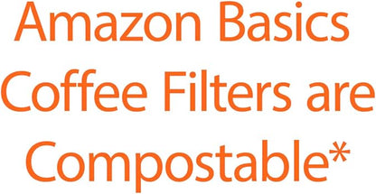 Amazon Basics Basket Coffee Filters for 8-12 Cup Coffee Makers, White, 200 Count