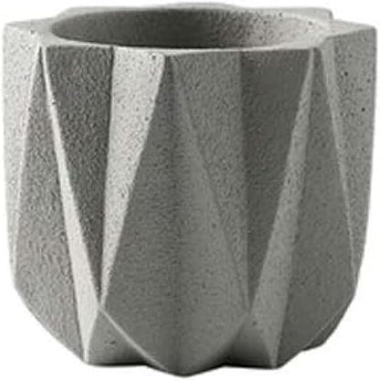 Outdoor Succulent Plantpot Cactus Plant Container Cement Flowerpot Container Modern Simple Planter Flower Vase Meat Plant Cement Container Concrete Flower Plant (Gray1 13cm*11.5cm) (Gray2 11cm*9.5cm)