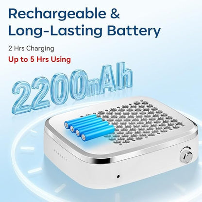 Makartt Cordless Nail Dust Collector: Rechargeable Fan Nail Vacuum with 4000RPM Adjustable Suction, Reusable Filter, 5H Battery, Portable Quiet Dust Extractor for Home Acrylic Gel Dip Powder, Sylvee