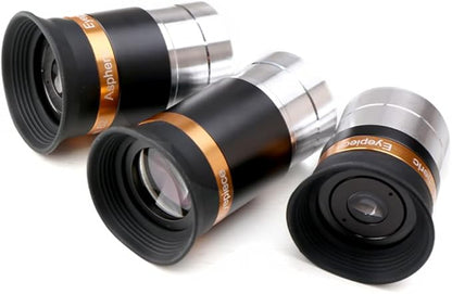 Wide Angle Aspheric Eyepiece Set - 1.25 inch - Upgraded with Soft Eyecup [4mm, 10mm, 23mm]