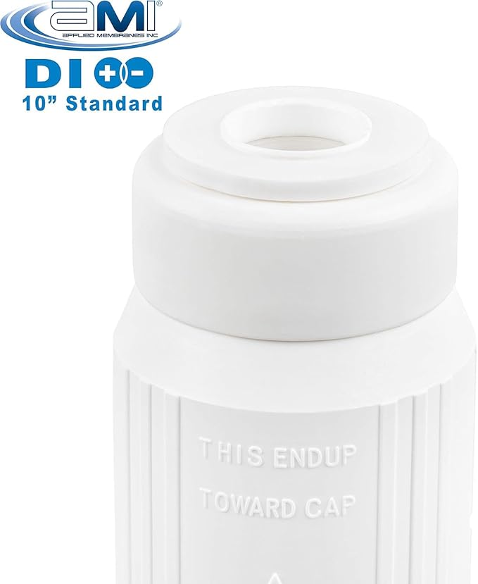 APPLIED MEMBRANES INC Deionization Water Filter Cartridge for Ultra Pure Water | 10 Inch Standard DI Filter | High Purity Semiconductor Grade Mixed Bed DI Resin | Great for Aquarium and Reef H-F2510DI