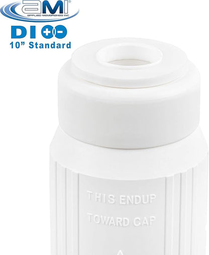 APPLIED MEMBRANES INC Deionization Water Filter Cartridge for Ultra Pure Water | 10 Inch Standard DI Filter | High Purity Semiconductor Grade Mixed Bed DI Resin | Great for Aquarium and Reef H-F2510DI