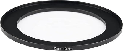 82mm Lens to 105mm Camera Lens Adapter 82mm to 105mm Step Up Ring Adapter Ring for All Brands of UV ND CPL, with Premium Lens Wiping Cloth 2 Pack (82mm-105mm)