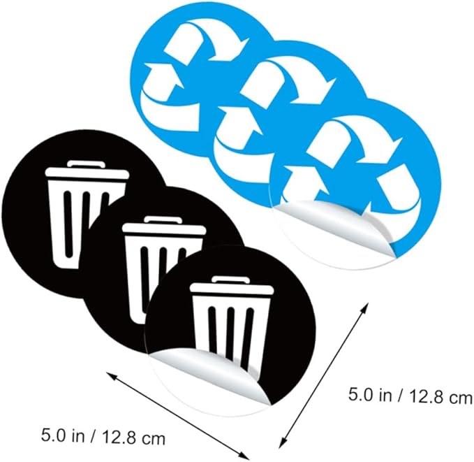 1Set PVC Waste Sorting Stickers Self Adhesive Trash Bin Labels for Recycling and Trash Can Decals Easy to Apply Promote Sustainable Waste Management
