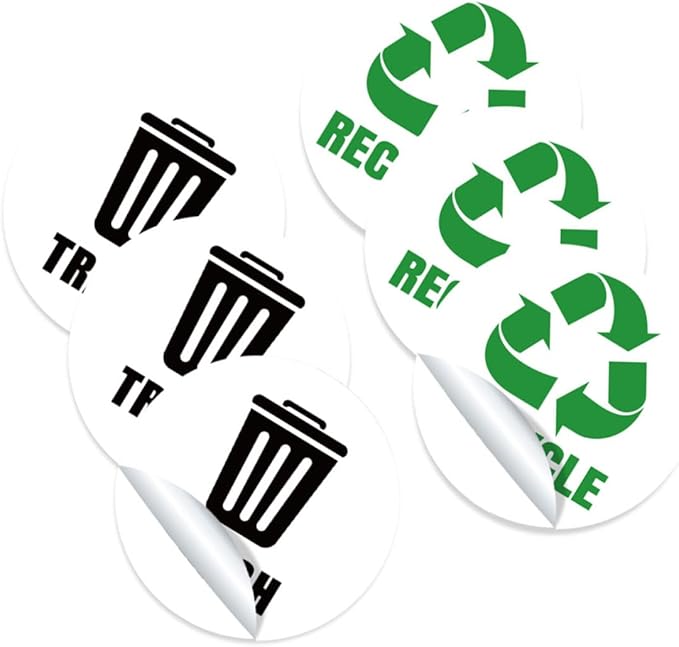 Waste Sorting Decal for Bins Reminding Stickers for Kitchen Garbage Can Labels