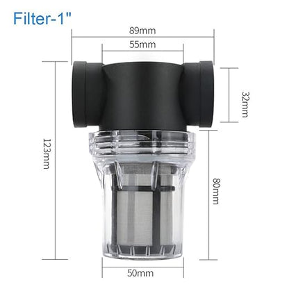 Commercial Inline Pipeline Filter 1/2"-1" - 304 Stainless Mesh Screen for Industrial Pumps & Greenhouse Systems(3/4'')