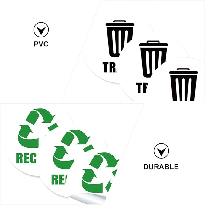 Waste Sorting Decal for Bins Reminding Stickers for Kitchen Garbage Can Labels