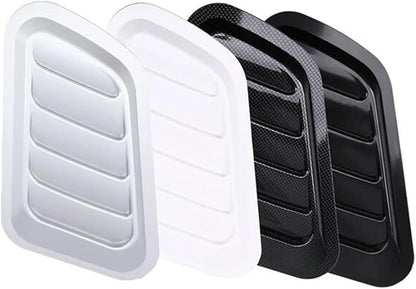 2Pcs ABS Car Air Flow Intake Hood Scoop Vent Bonnet Cover Universal DIY Decorate Car Accessories Compatible With BMW(White)