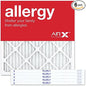 AIRx ALLERGY 20x20x1 MERV 11 Pleated Air Filter - Made in the USA - Box of 6, White