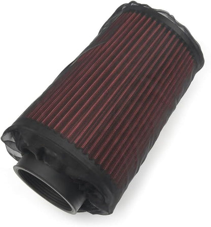Car Intake Filter Mesh Cover Polyester Cloth Oilproof And Dustproof Cover Cold Air Filter Protector Cover Rain Sock Protective for Motorcycle Automotive (Type B Black)