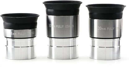 Multi-Coated Telescope Eyepiece Set - 1.25 inch - Upgraded with Soft Eyecup [4mm, 10mm, 20mm]