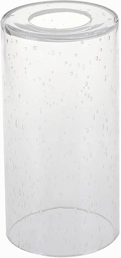 GoLucky Glass Cylinder Shade Accessory for Lamp - Bubble Glass Fixture Replacement with 1-5/8 Inch Fitter - 3"D x 6"H