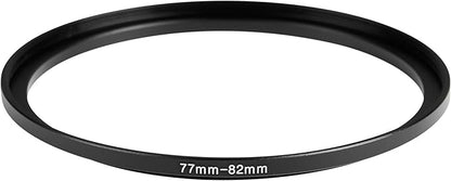 77-82mm Metal Step-Up/Down Ring Adapter Compatible with Mirrorless Cameras DSLR Lens, UV CPL ND Filter Thread Converter, Black
