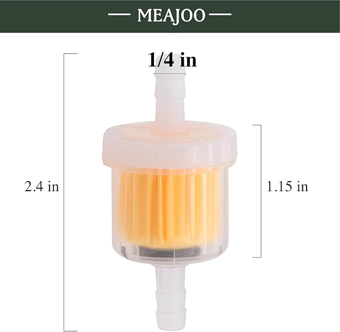10PCS 1/4 Inch Gas Inline Fuel Filters, with magnet, Universal for Stratton Small Engine, Kohler, Kawasaki, Birggs, John Deere, Gasoline Generator Lawn Mower Motorcycle