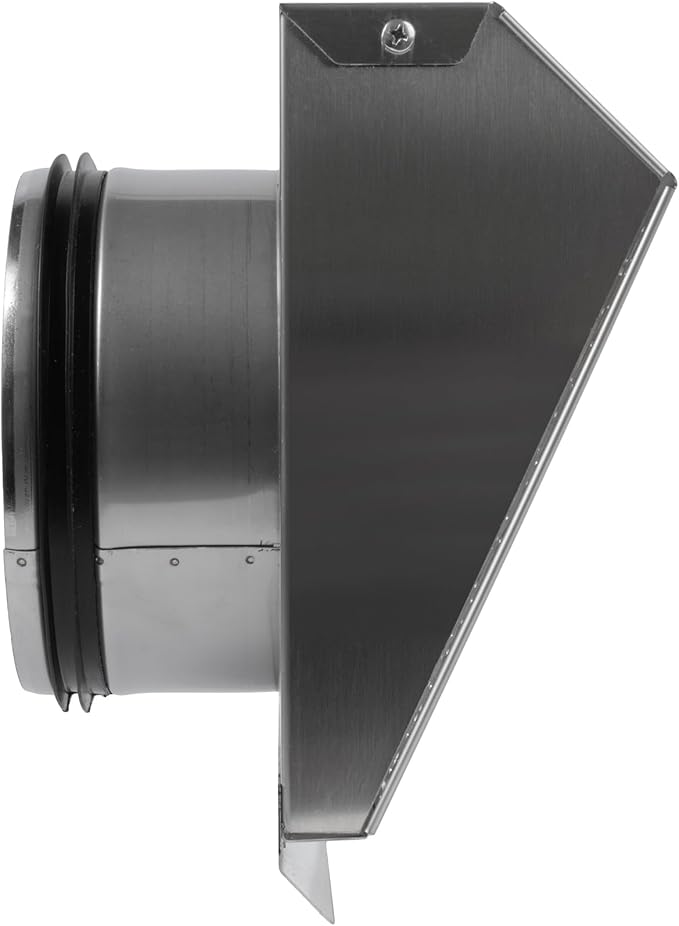 Vent Systems 6" Inch Exhaust Vent Cover with Rubber Gasket - Stainless Steel - Robust Weatherproof Outdoor Air Exhaust Box - Duct or Surface Mounting - Rain and Snow Protection
