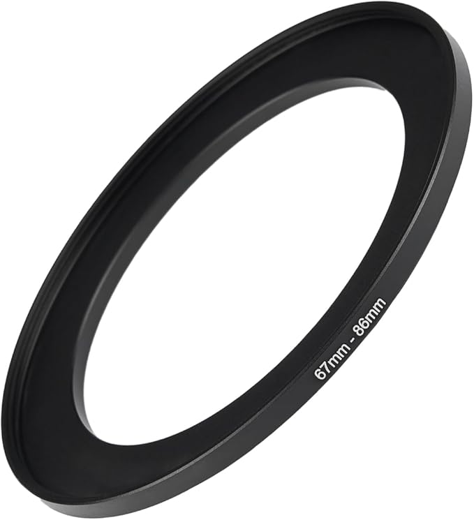 67mm to 86mm Step Up Ring Filter Adapter Black Metal Step up Adapter Rings Compatible with All Brand UV CPL ND Camera Lens Filter Step Down Ring (67mm-86mm)