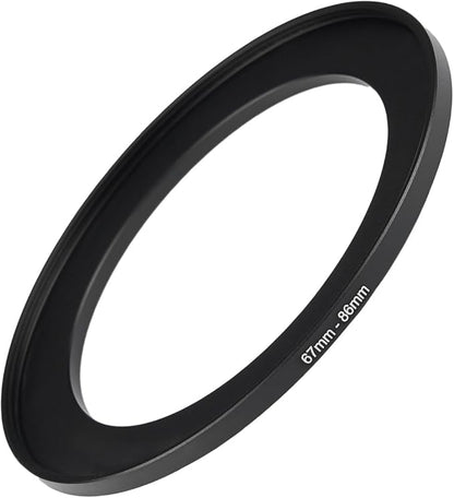 67mm to 86mm Step Up Ring Filter Adapter Black Metal Step up Adapter Rings Compatible with All Brand UV CPL ND Camera Lens Filter Step Down Ring (67mm-86mm)