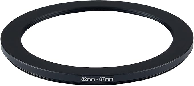 82mm Lens to 67mm Camera Lens Adapter 82mm to 67mm Step Down Ring Adapter Ring for All Brands of UV ND CPL, with Premium Lens Wiping Cloth 2 Pack (82mm-67mm)