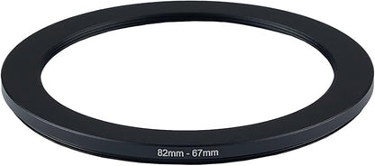 82mm Lens to 67mm Camera Lens Adapter 82mm to 67mm Step Down Ring Adapter Ring for All Brands of UV ND CPL, with Premium Lens Wiping Cloth 2 Pack (82mm-67mm)