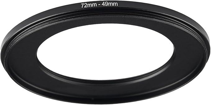 72mm to 49mm Step Up Ring Filter Adapter Black Metal Step up Adapter Rings Compatible with All Brand UV CPL ND Camera Lens Filter Step Down Ring (72mm-49mm)