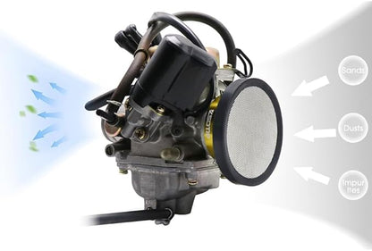 Carburetor Carb Velocity Stack 44mm Air Cleaner Filter Modified Trumpet Aluminum Alloy with Sponge Filter Steel Mesh for GY6 150cc PZ24 PZ30 PHBH Suggest Small Displacement (Gold,44mm)