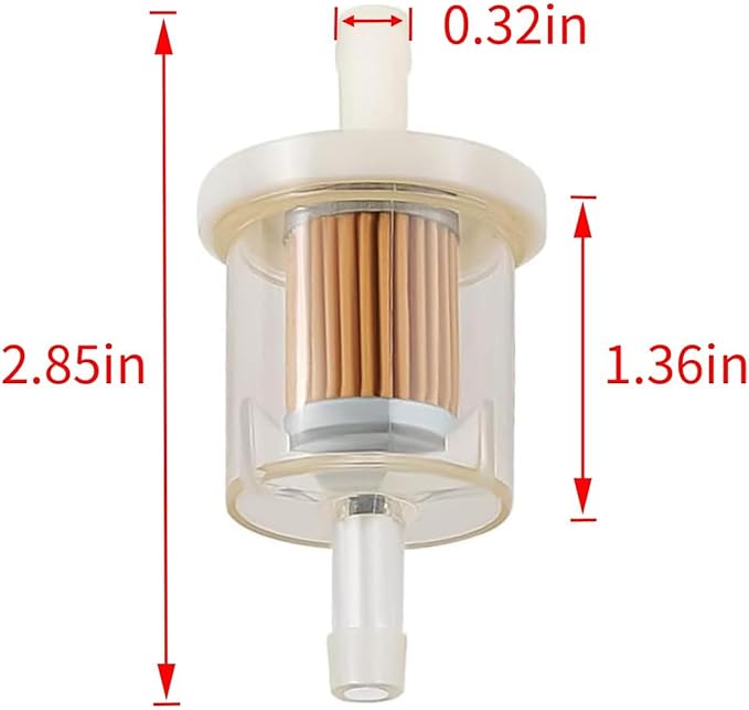 Powtol 691035 493629 Fuel Filter for Brigs Straton 40 micron 1/4 Inline Fuel filter 12hp 17.5hp 27hp 35hp Engines Replace 49019-7001 7-07061 Lawn Mower Replacement Parts (Pack of 3)