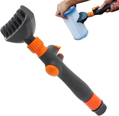Pool Filter Cartridge Cleaner Tool | Quick Handheld Heavy Duty Cleaning Brush - Pool & Spa Filter Cartridge Cleaner | for Garden Hose Spa Hot Tub Leaves Debris